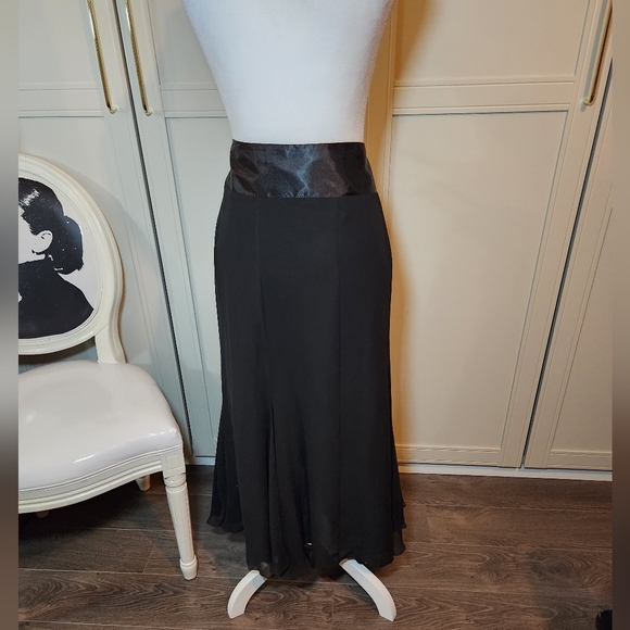 COPY - Black Chiffon Skirt with Rhinestone Detail at Waist - Picture 8 of 12